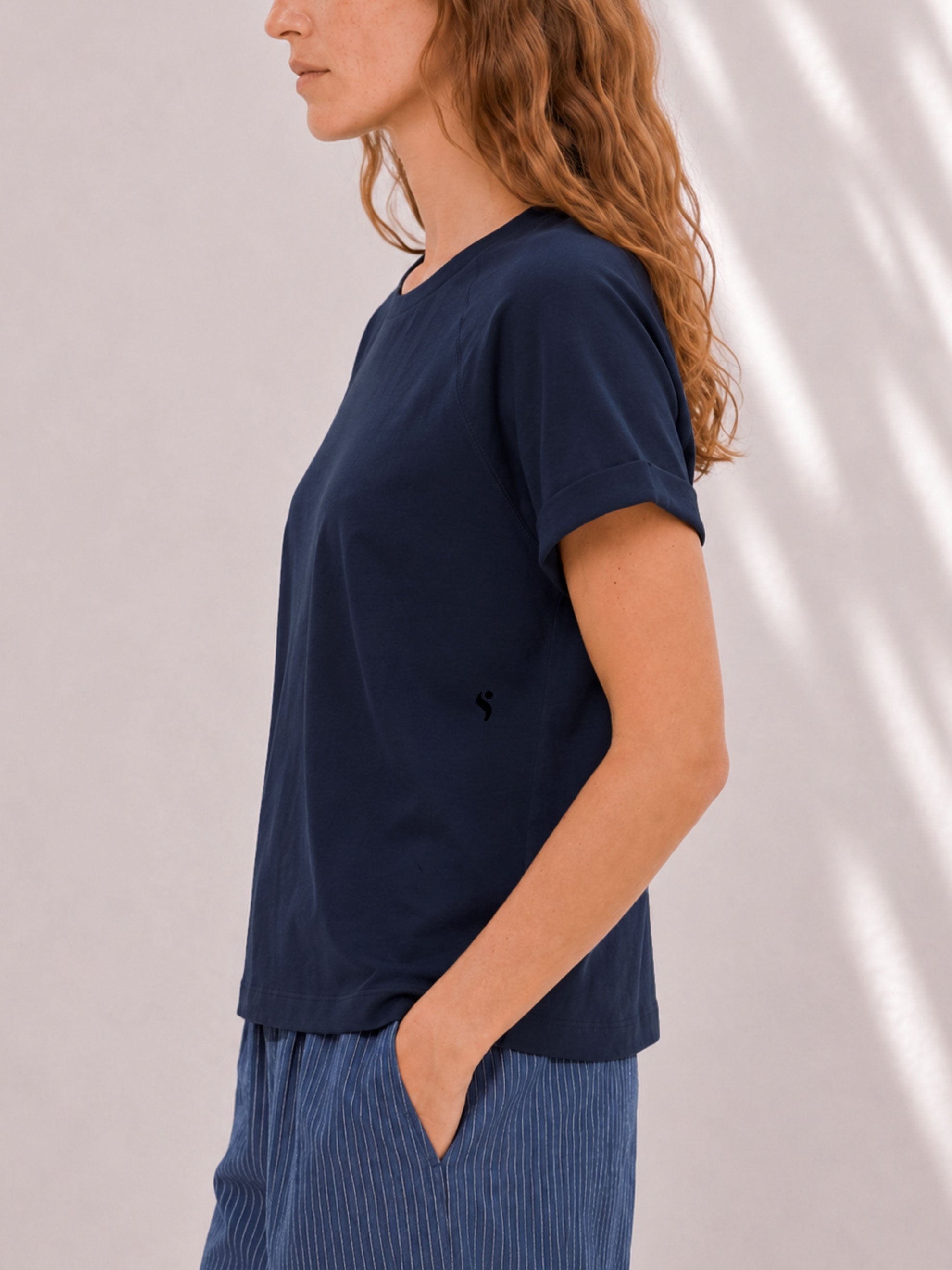 T-Shirt Smilla aus weicher Pima-Baumwolle in deep blue | Sweersocean