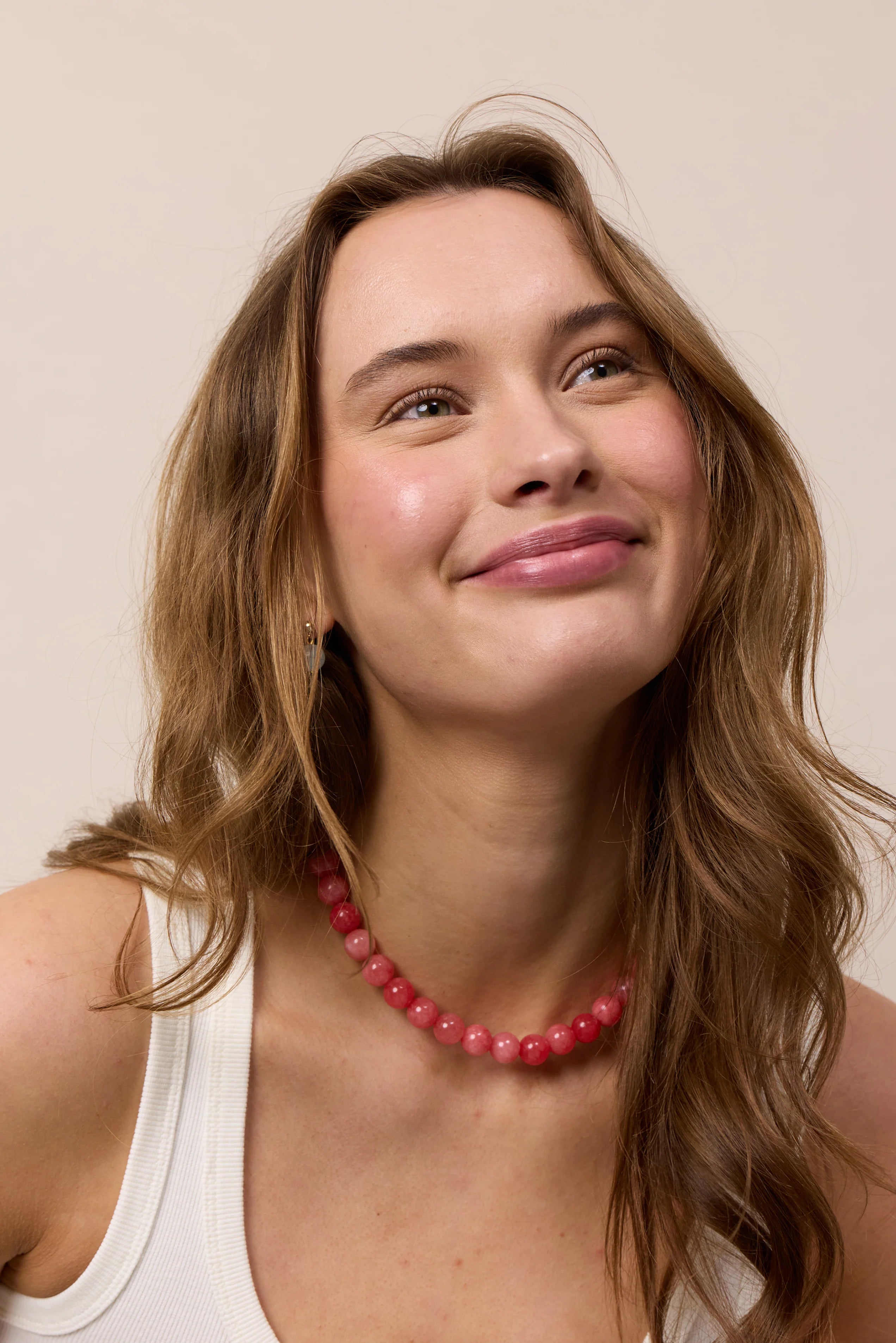 Kette für Damen Faro Redstone Quarz "Clarity" - Symbol für Klarheit | Soï (Sterlingsilber, vergoldet)
