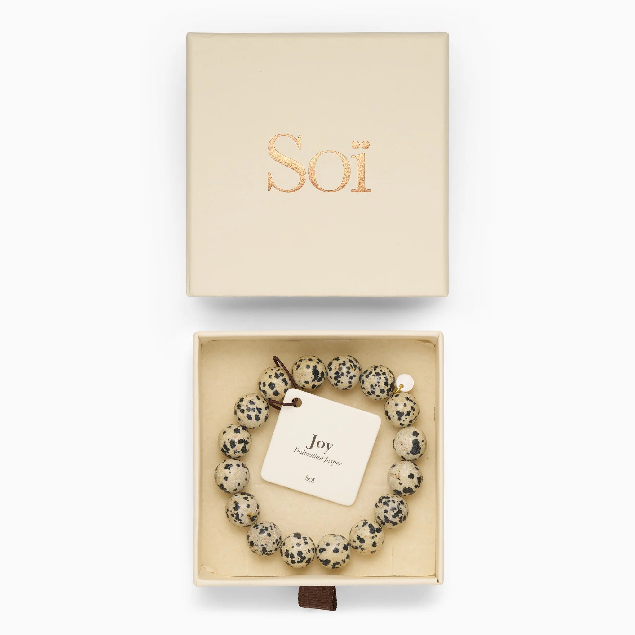 Armband für Damen Chunky Dalmatiner Jaspis "Joy" – Symbol für Freude | Soï
