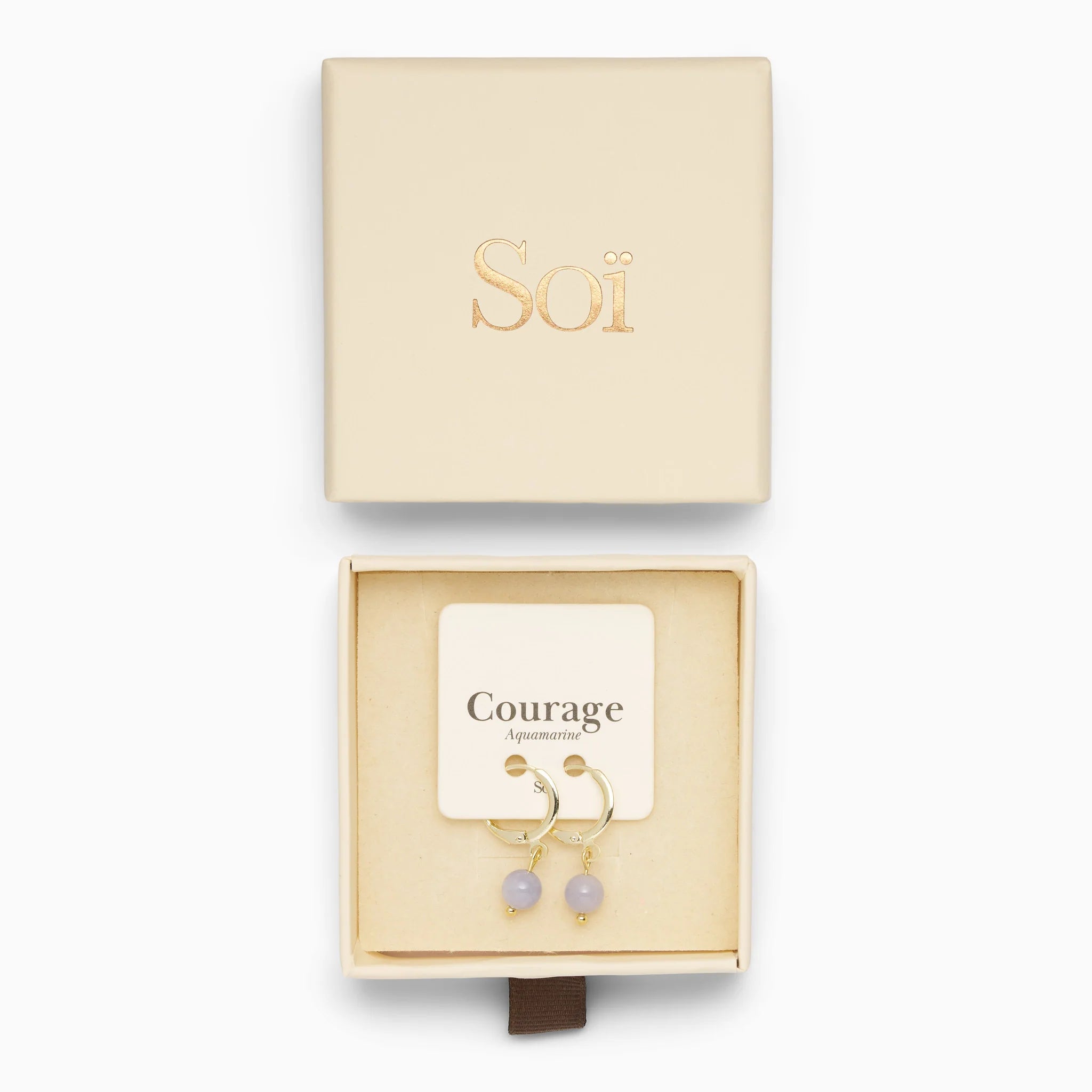 Ohrring für Damen Ava Aquamarin "Courage" - Symbol für Mut | Soï