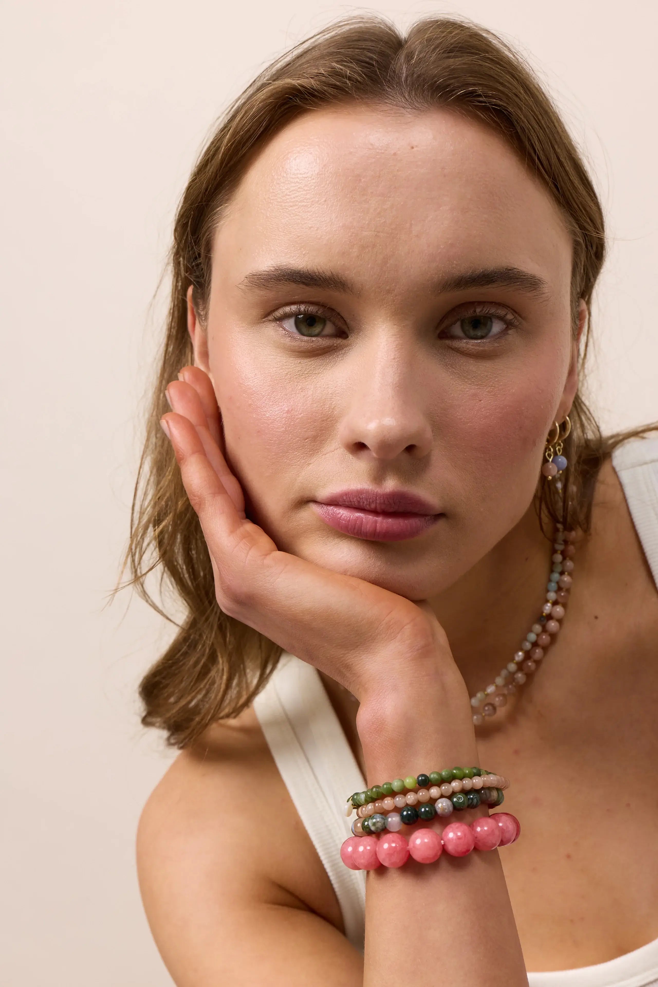 Kette für Damen Ellie Amazonit "Hope" – Symbol für Hoffnung | Soï (Sterlingsilber, vergoldet)