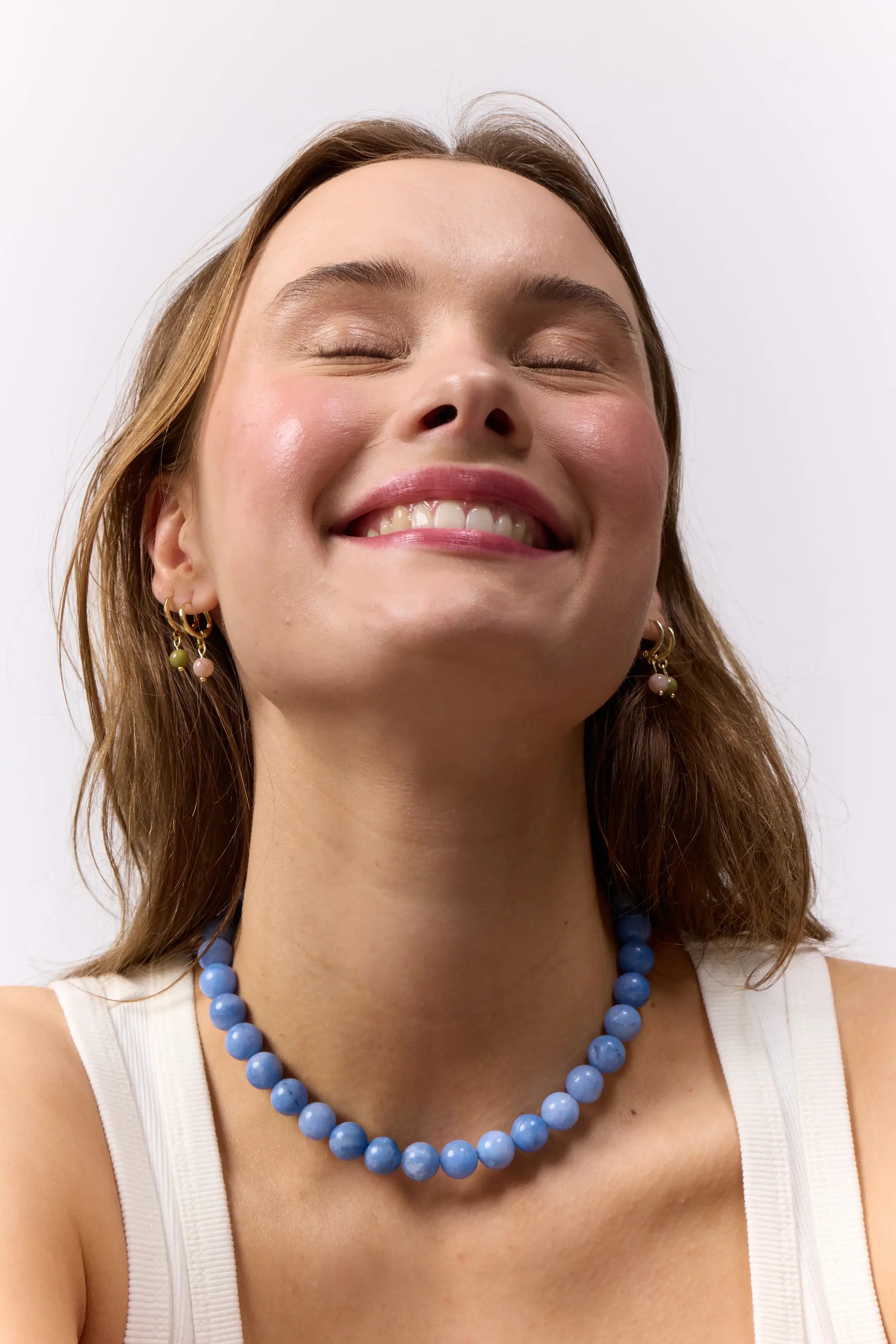 Kette für Damen Faro Aquamarin "Courage" - Symbol für Mut | Soï (Sterlingsilber, vergoldet)