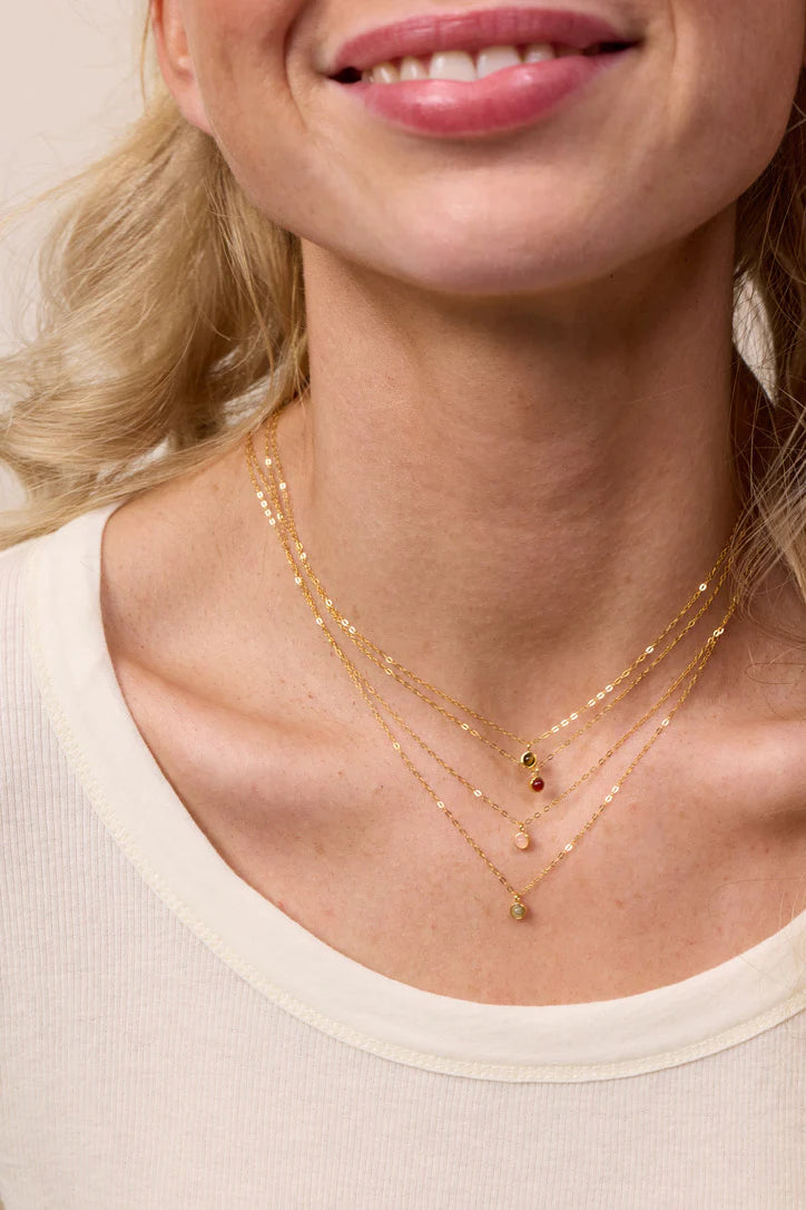 Kette für Damen Aya Indischer Achat "Strength"– Symbol für Stärke | Soï (Sterlingsilber vergoldet)