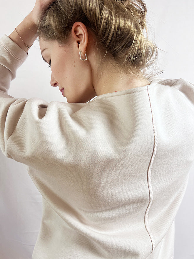 Sweatshirt LUNA  aus edlem Baumwolle-Kaschmir-Mix in Almond