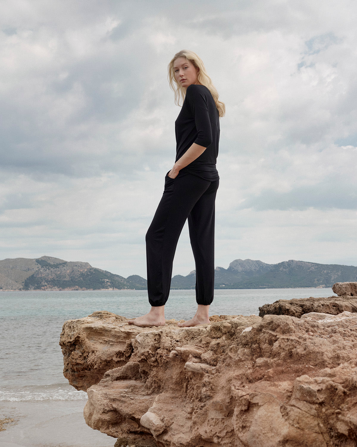 Cleo Pyjamashirt schwarz