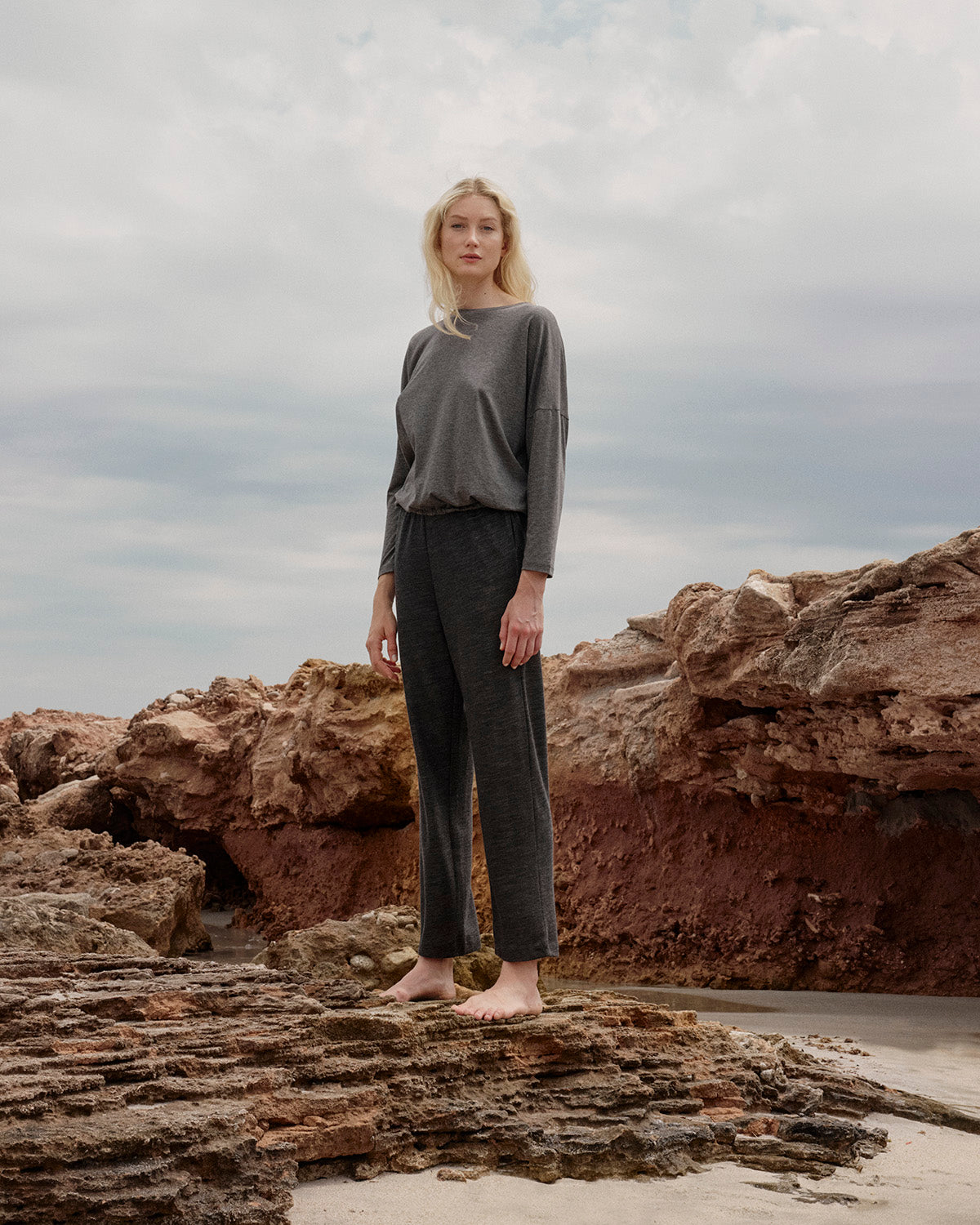 Cami Pyjamashirt Grey Melange