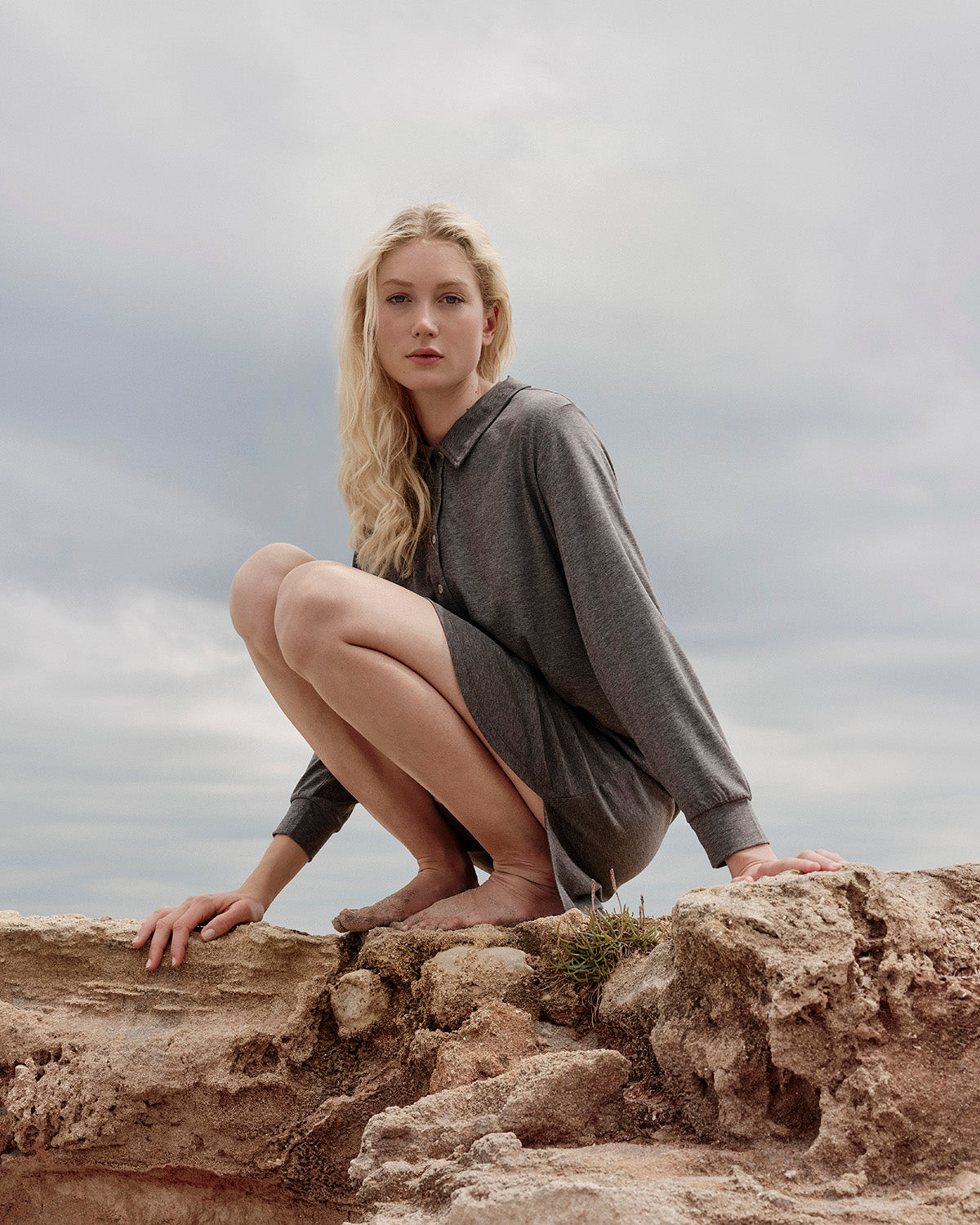 Calla Nightshirt grau melange