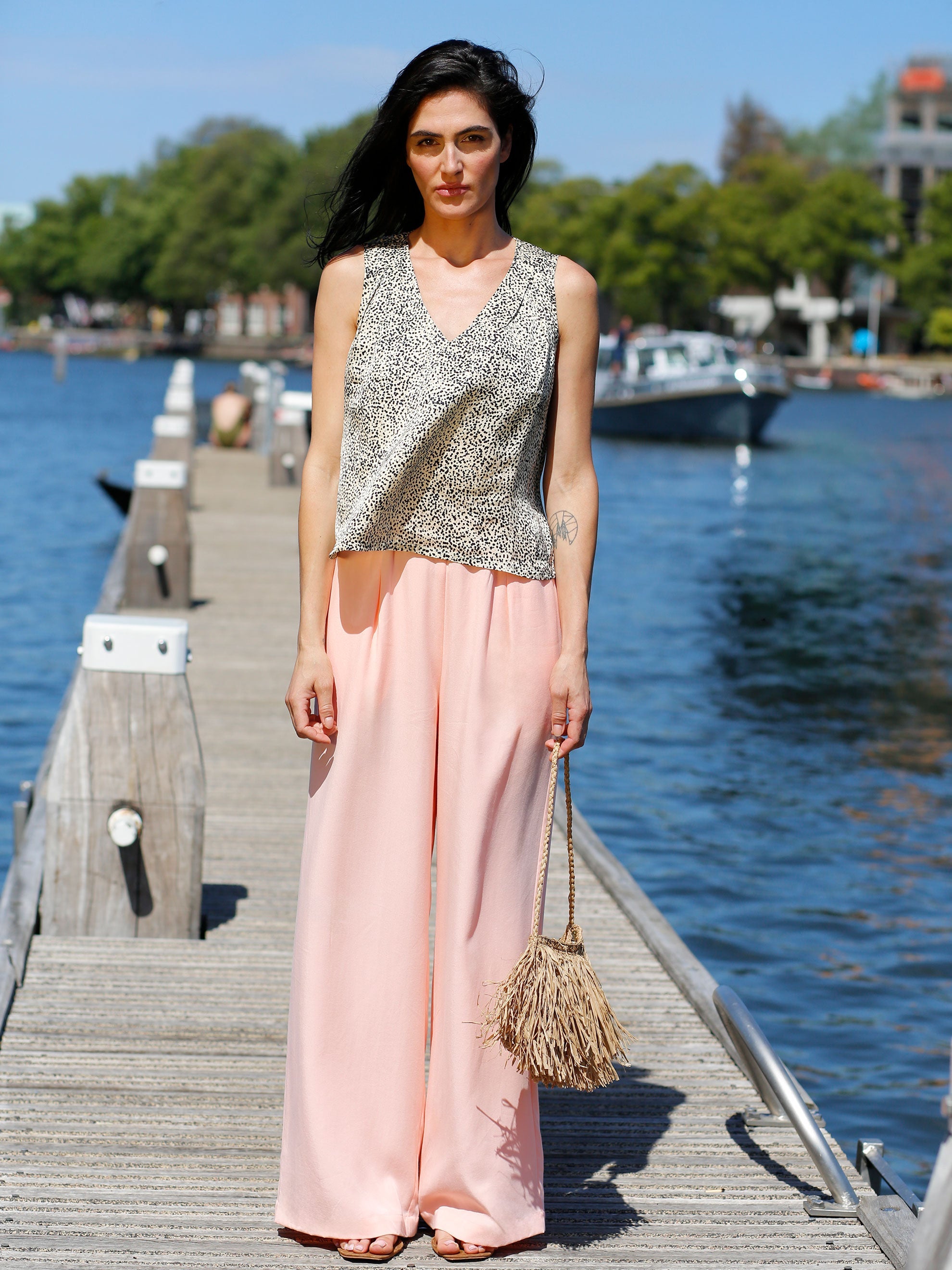 FENJA Hose – Wide Leg-Pant in Blush