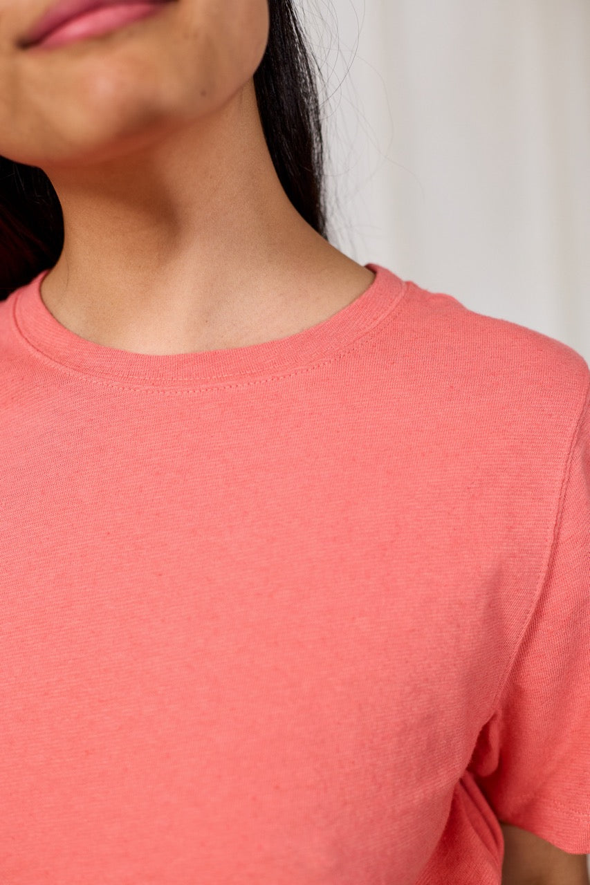 TWOTHIRDS T-Shirt Adele Pink aus Leinen-Baumwollmischung für Damen