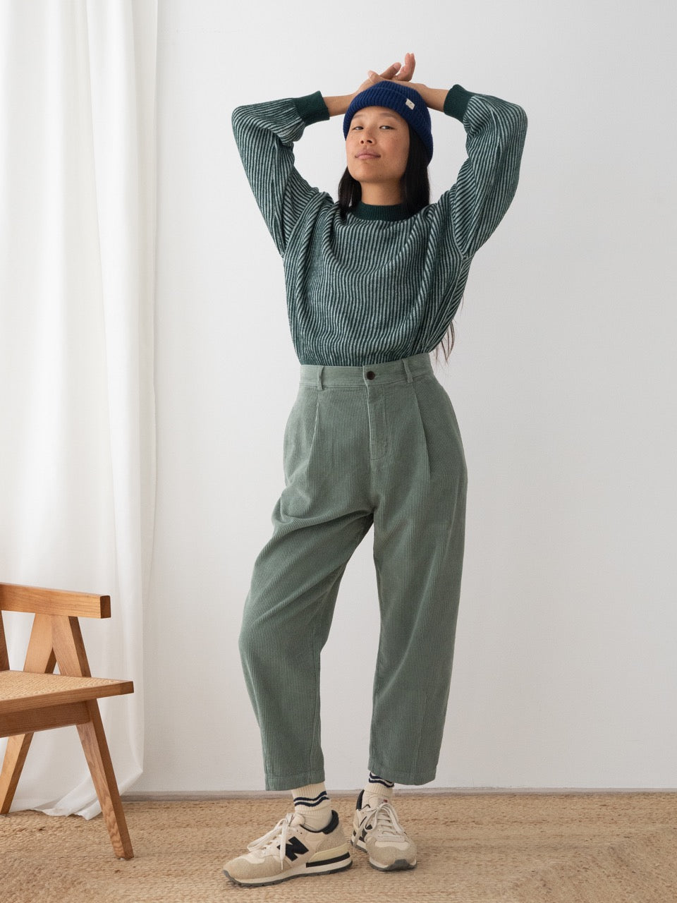 TWOTHIRDS Cordhose Haruku Washed Green für Damen