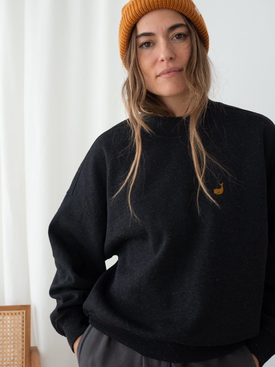 TWOTHIRDS Sweatshirt Bobitz Black Multicolour Neps für Damen