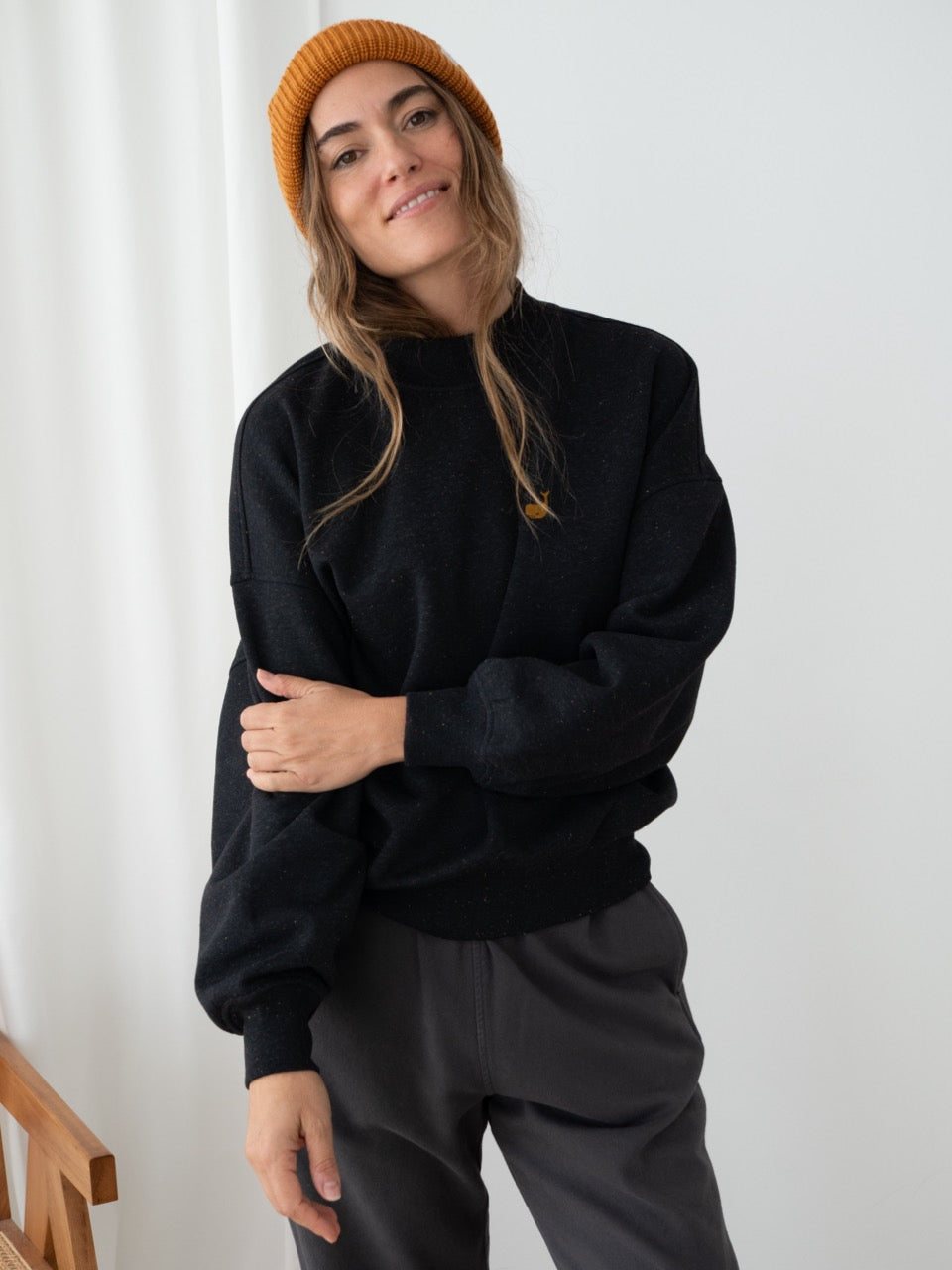 TWOTHIRDS Sweatshirt Bobitz Black Multicolour Neps für Damen