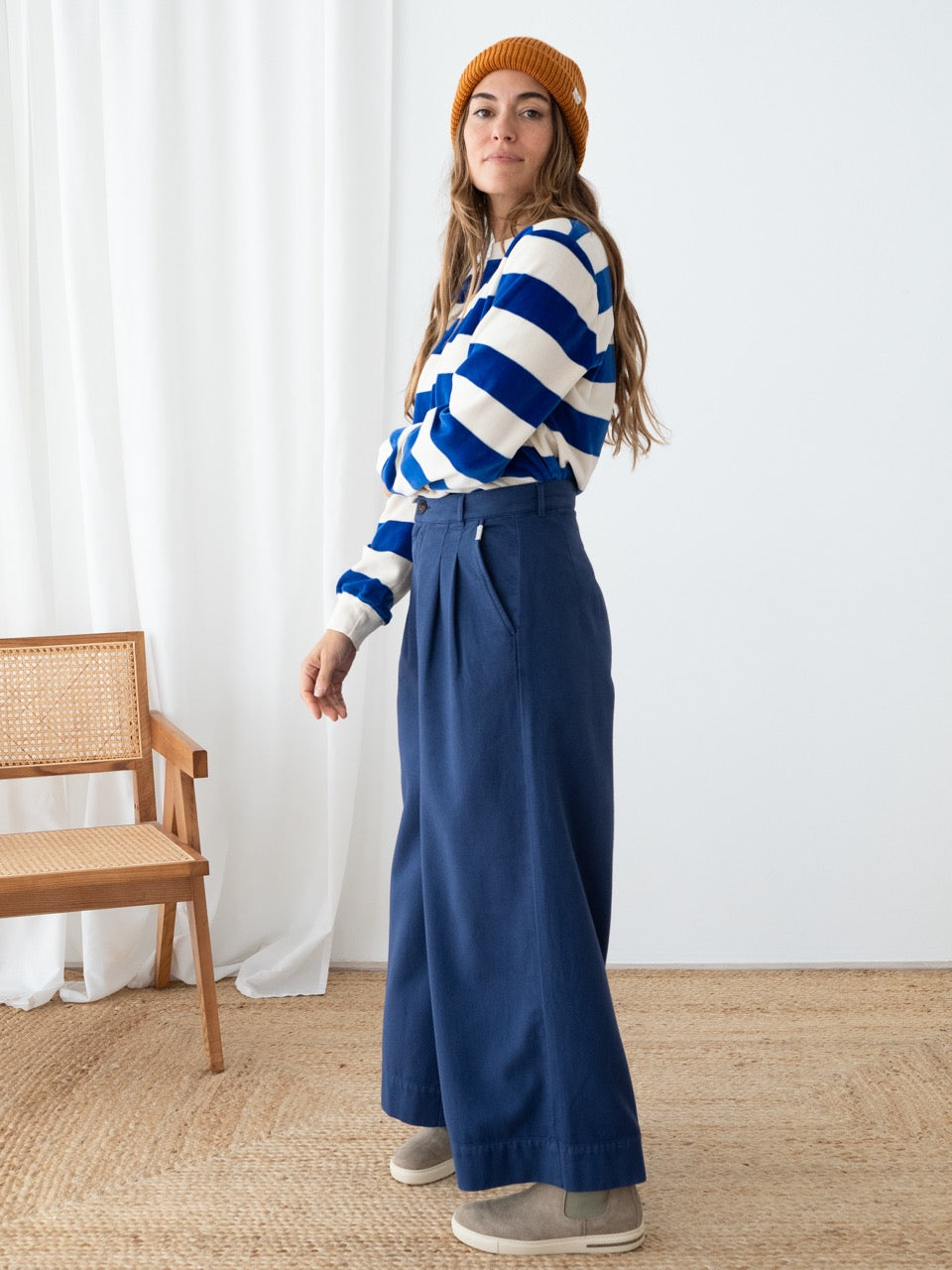 TWOTHIRDS Flanellhose Sandhamn Naval Blue für Damen