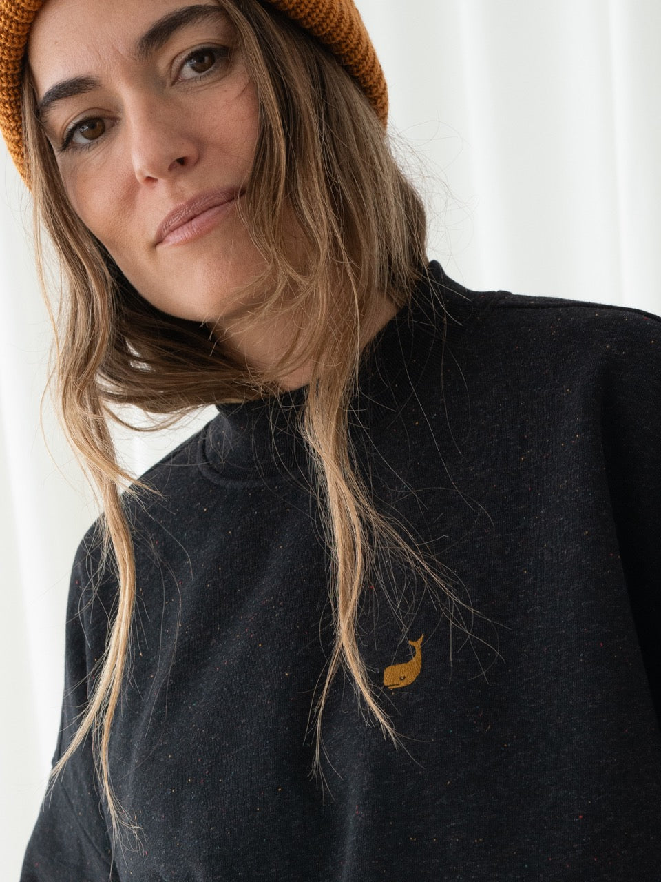 TWOTHIRDS Sweatshirt Bobitz Black Multicolour Neps für Damen