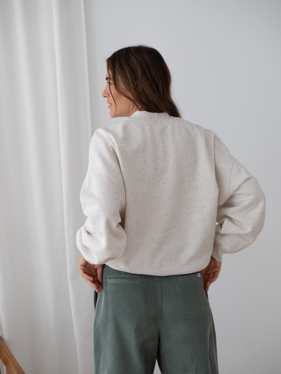 TWOTHIRDS Sweatshirt Bobitz Ecru Multicolour Neps für Damen