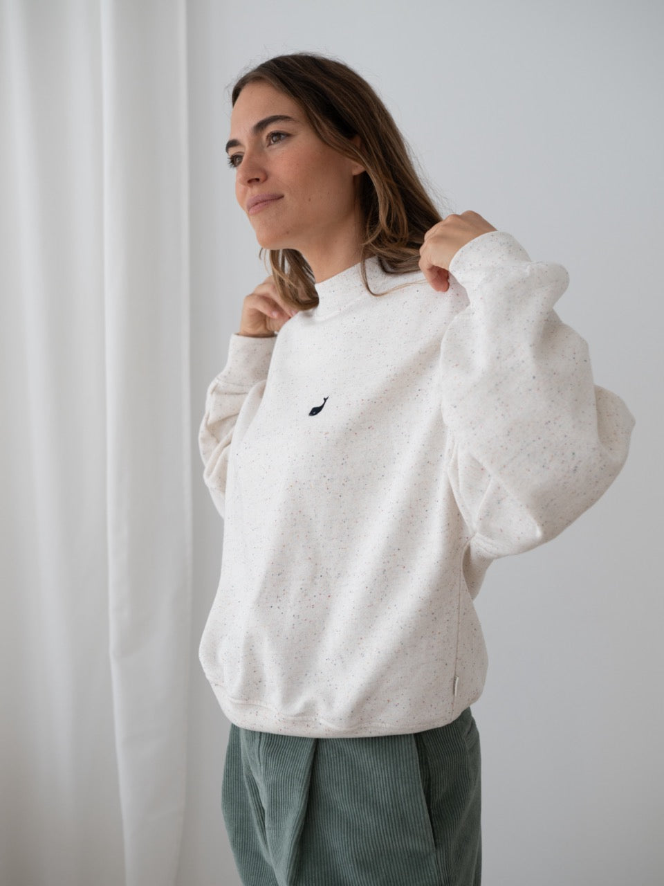 TWOTHIRDS Sweatshirt Bobitz Ecru Multicolour Neps für Damen