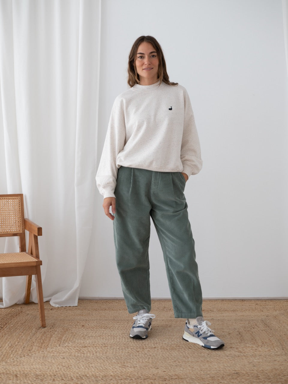 TWOTHIRDS Sweatshirt Bobitz Ecru Multicolour Neps für Damen