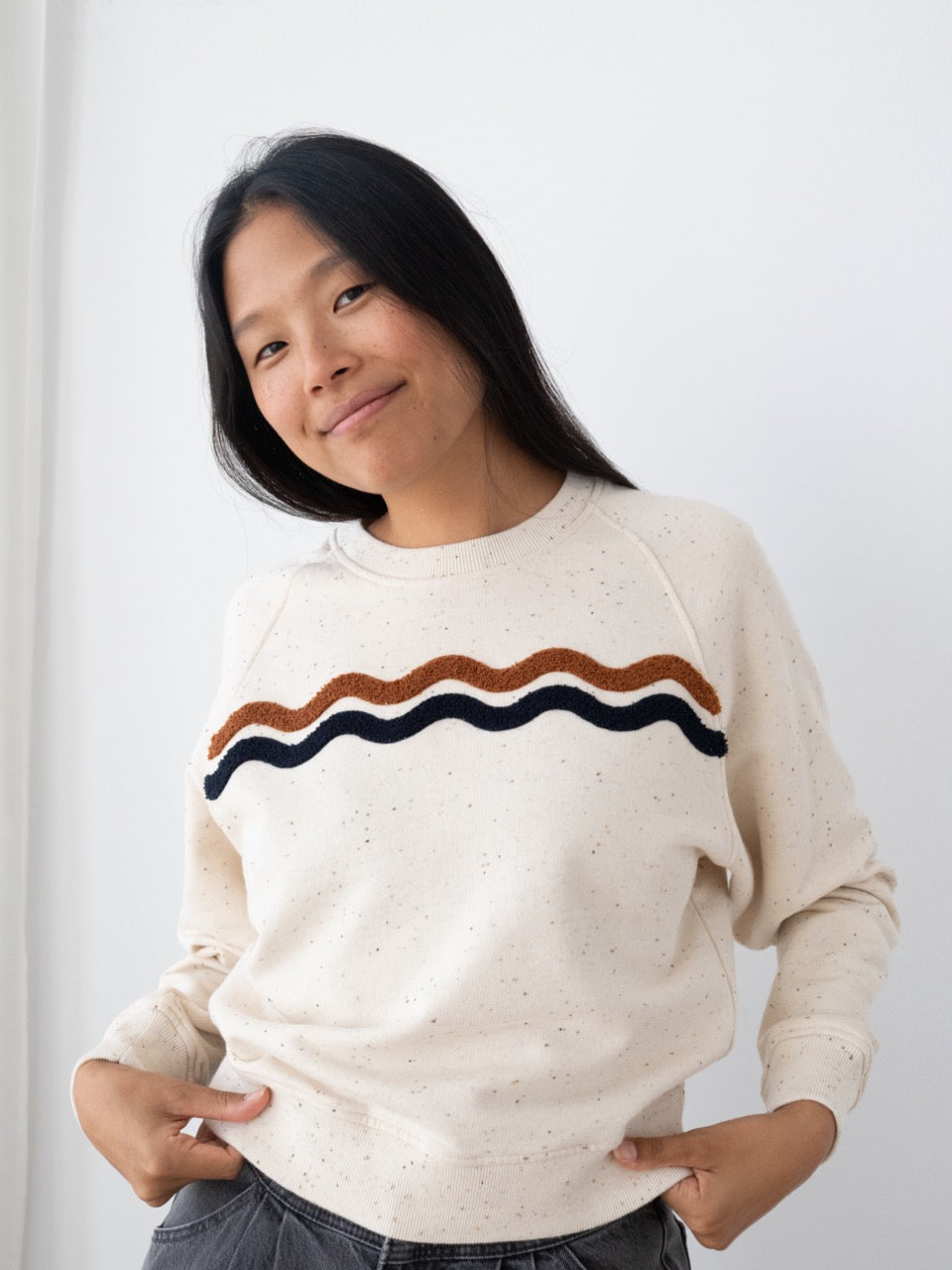 TWOTHIRDS Teddy Sweatshirt Fassol Ecru für Damen (Bio-Baumwolle)