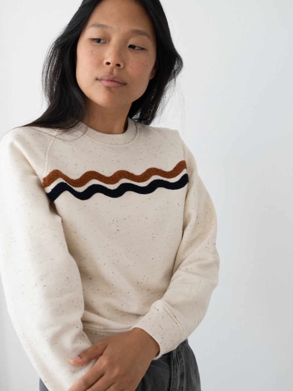TWOTHIRDS Teddy Sweatshirt Fassol Ecru für Damen (Bio-Baumwolle)