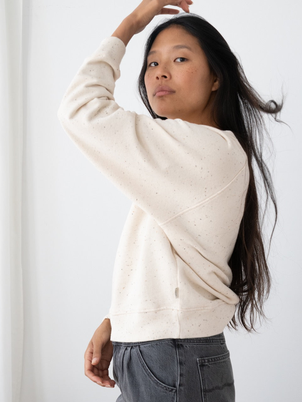 TWOTHIRDS Teddy Sweatshirt Fassol Ecru für Damen (Bio-Baumwolle)