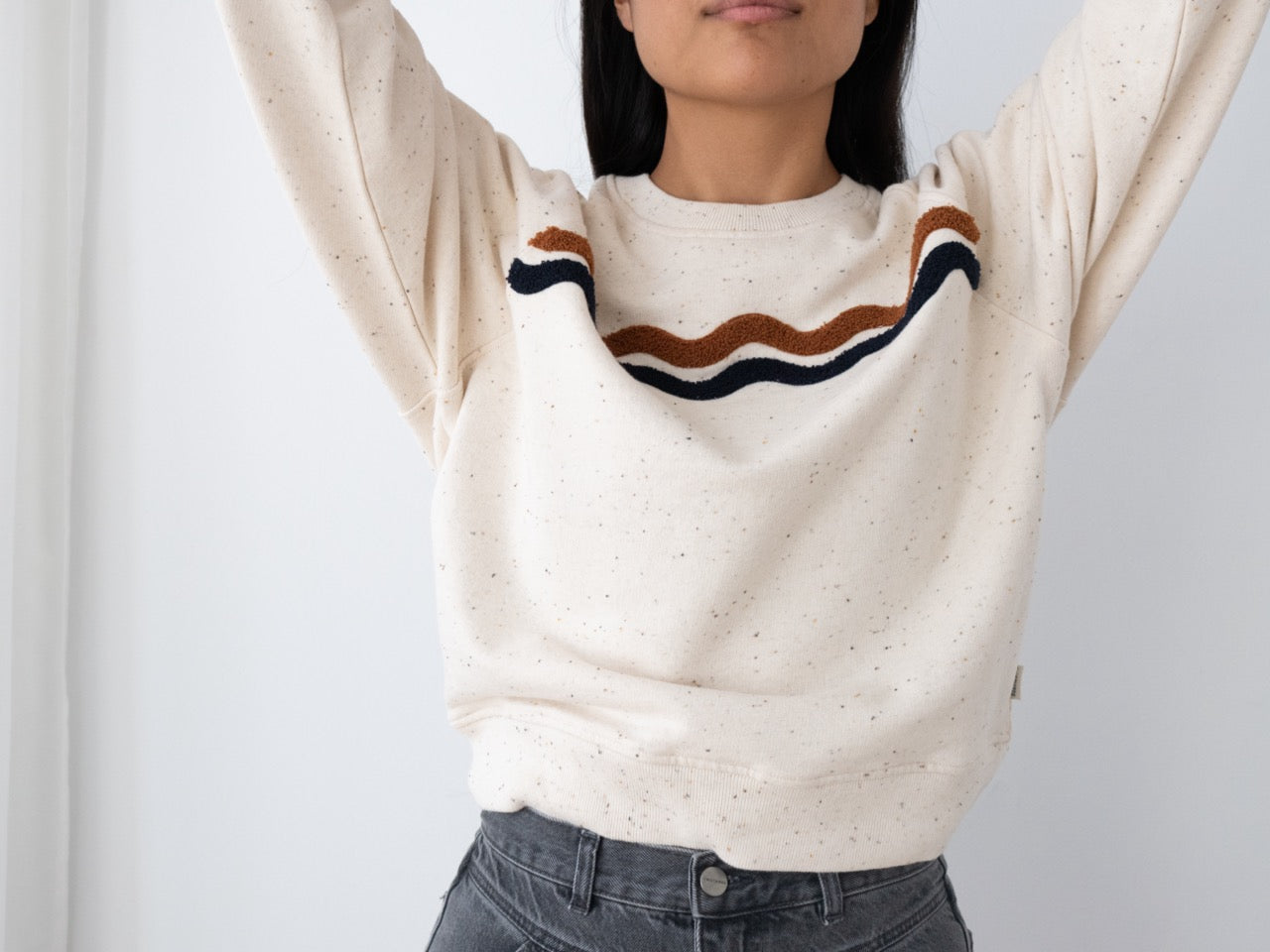 TWOTHIRDS Teddy Sweatshirt Fassol Ecru für Damen (Bio-Baumwolle)