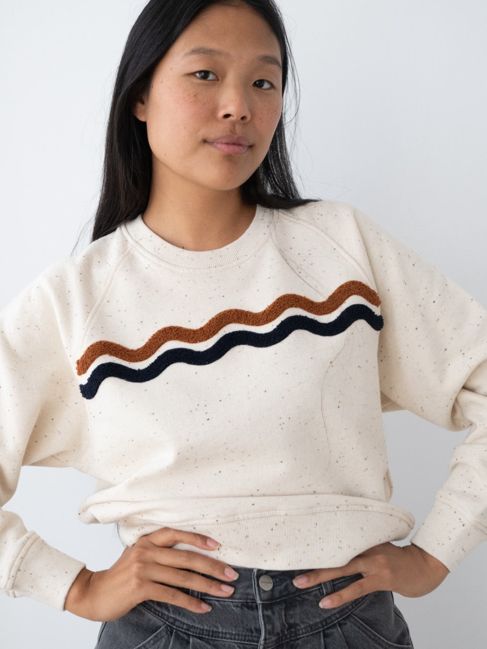 TWOTHIRDS Teddy Sweatshirt Fassol Ecru für Damen (Bio-Baumwolle)