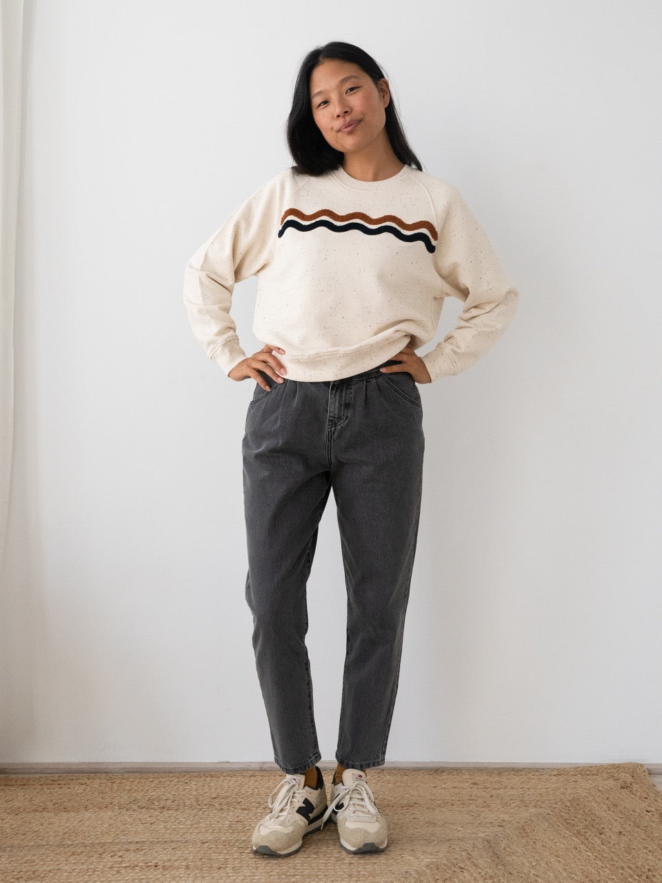 TWOTHIRDS Teddy Sweatshirt Fassol Ecru für Damen (Bio-Baumwolle)