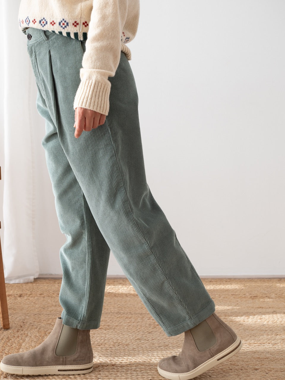 TWOTHIRDS Cordhose Haruku Washed Green für Damen