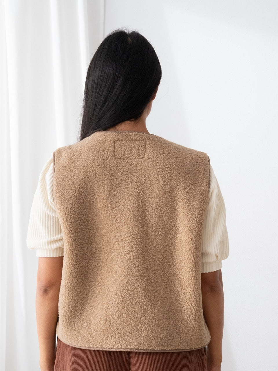 TWOTHIRDS Fleece Teddy Weste Henderson Beige für Damen