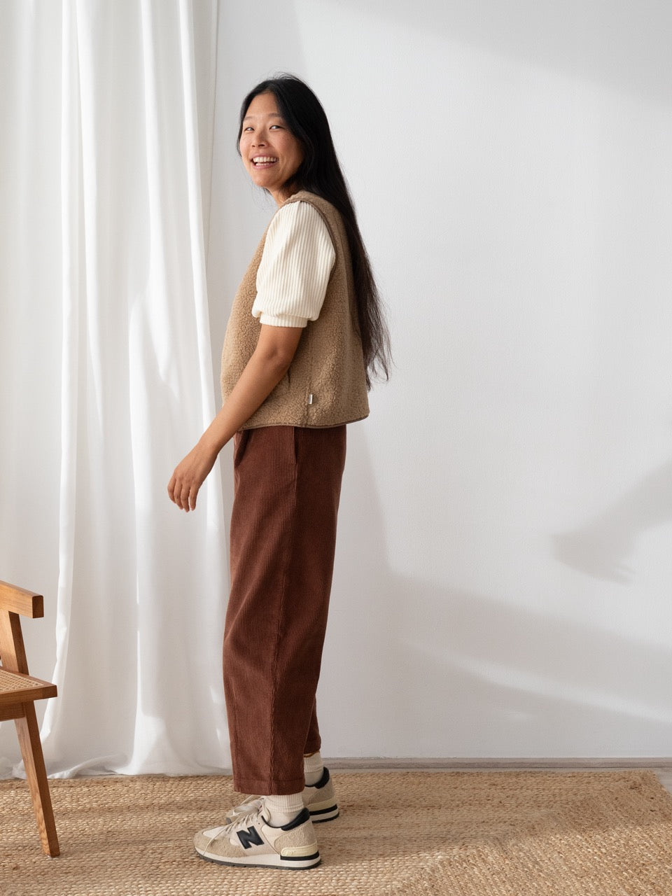TWOTHIRDS Fleece Teddy Weste Henderson Beige für Damen