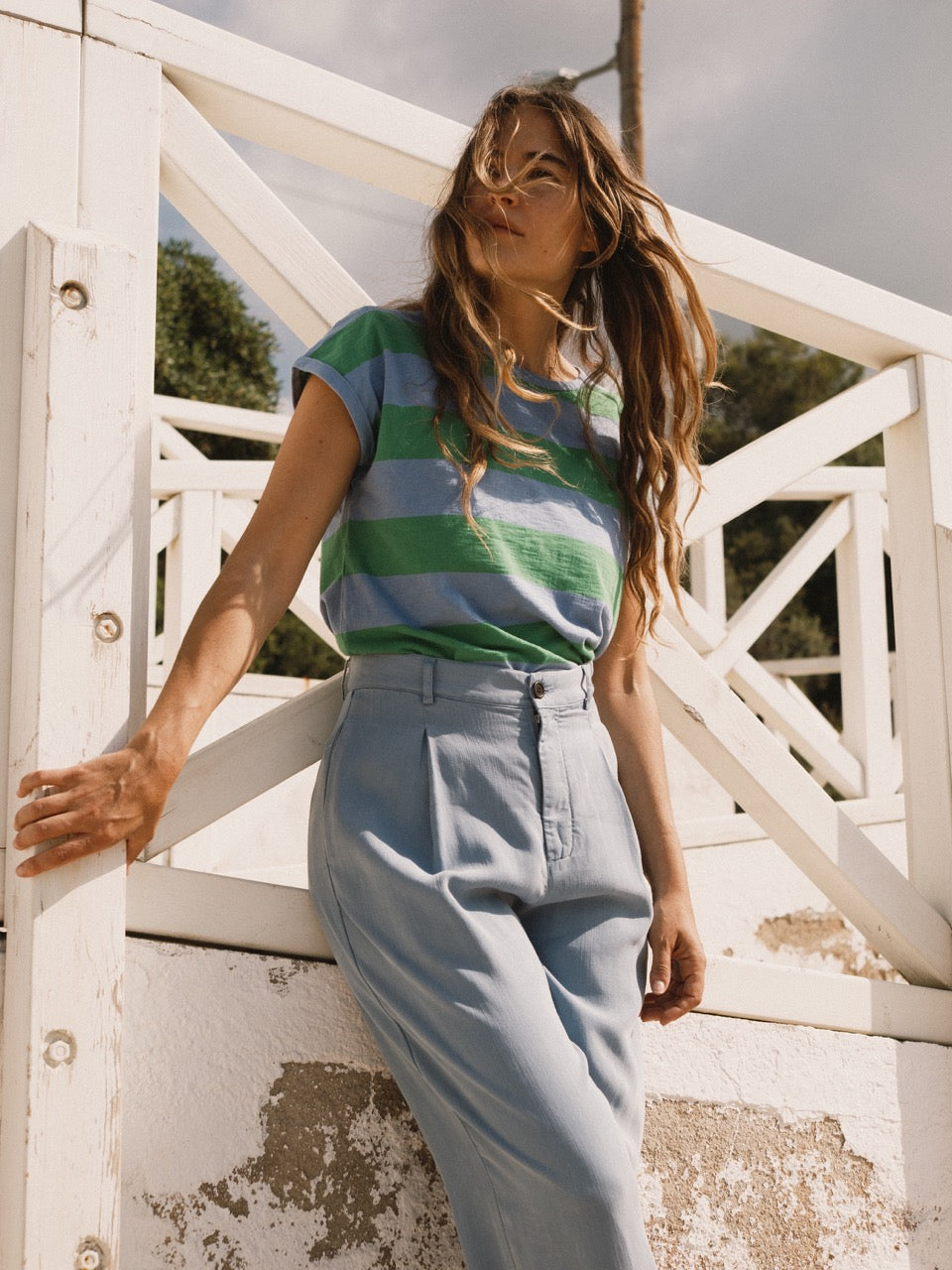 TWOTHIRDS Hose Haruku Denim Blue für Damen (TENCEL™)