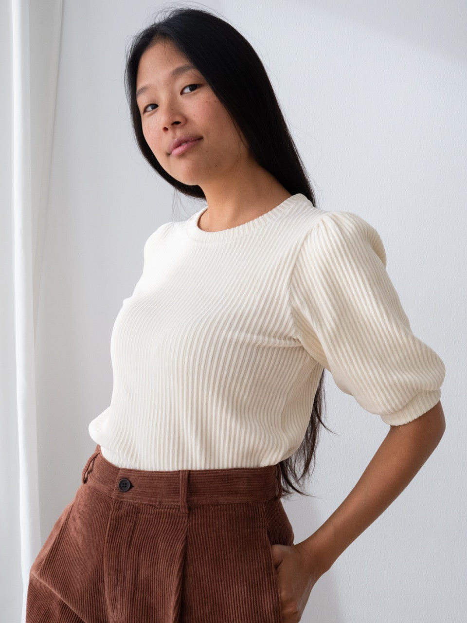 TWOTHIRDS Velours Top Horst Ecru für Damen