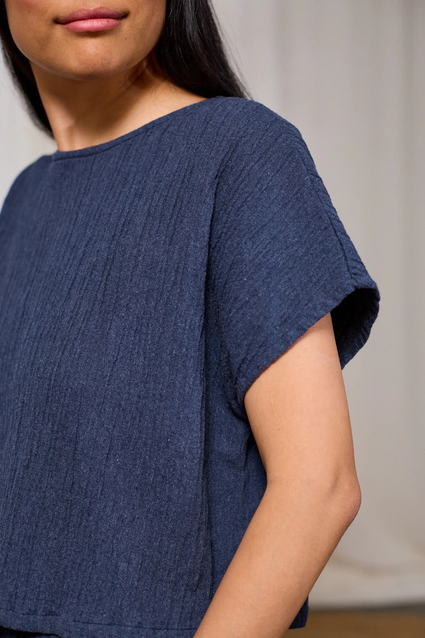 Damen Oberteil Palombaggia dusty blue Twothirds seitlich