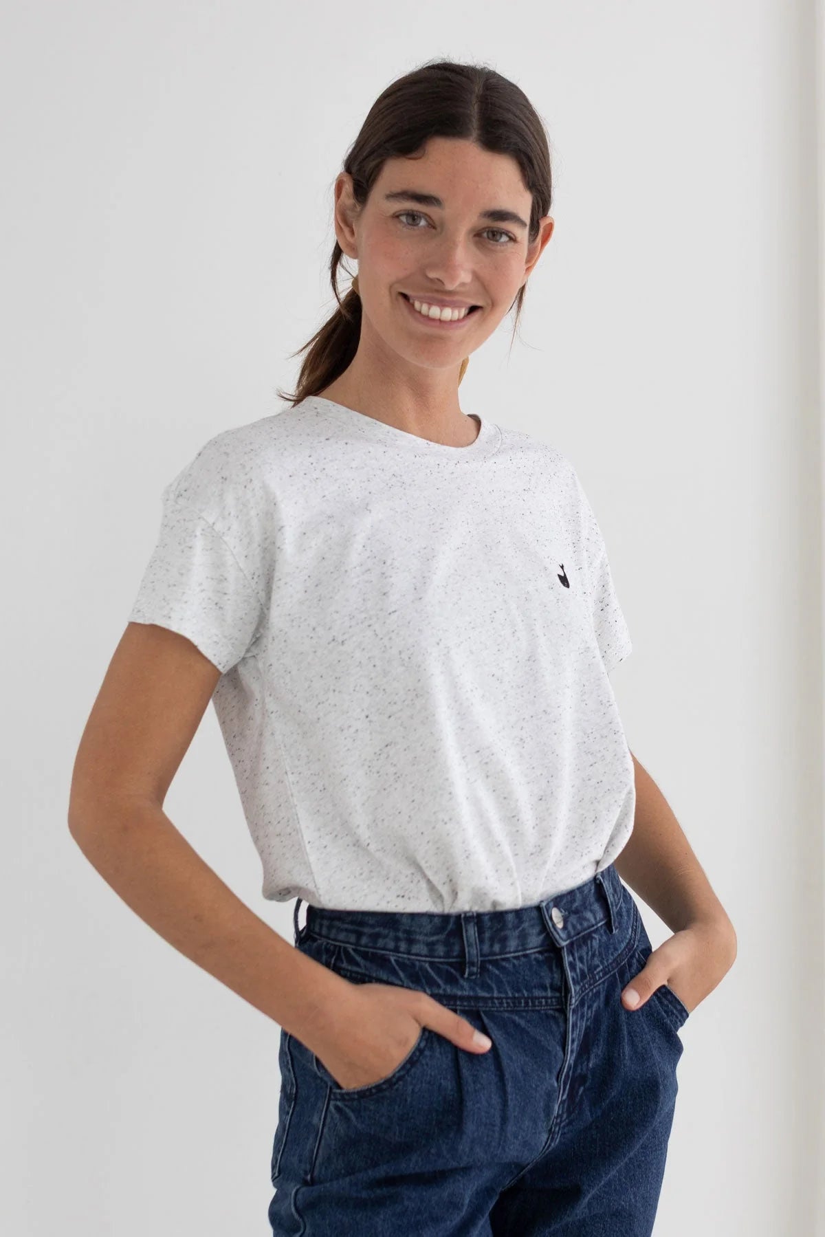 TWOTHIRDS T-Shirt Sepanggar White Neps für Damen