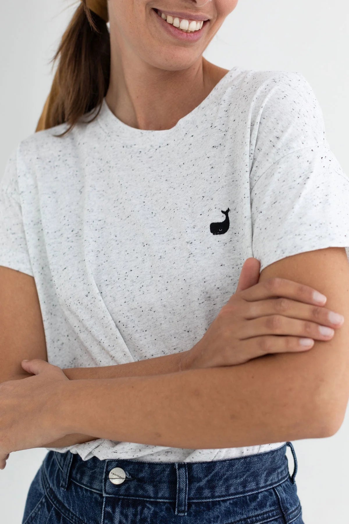 TWOTHIRDS T-Shirt Sepanggar White Neps für Damen