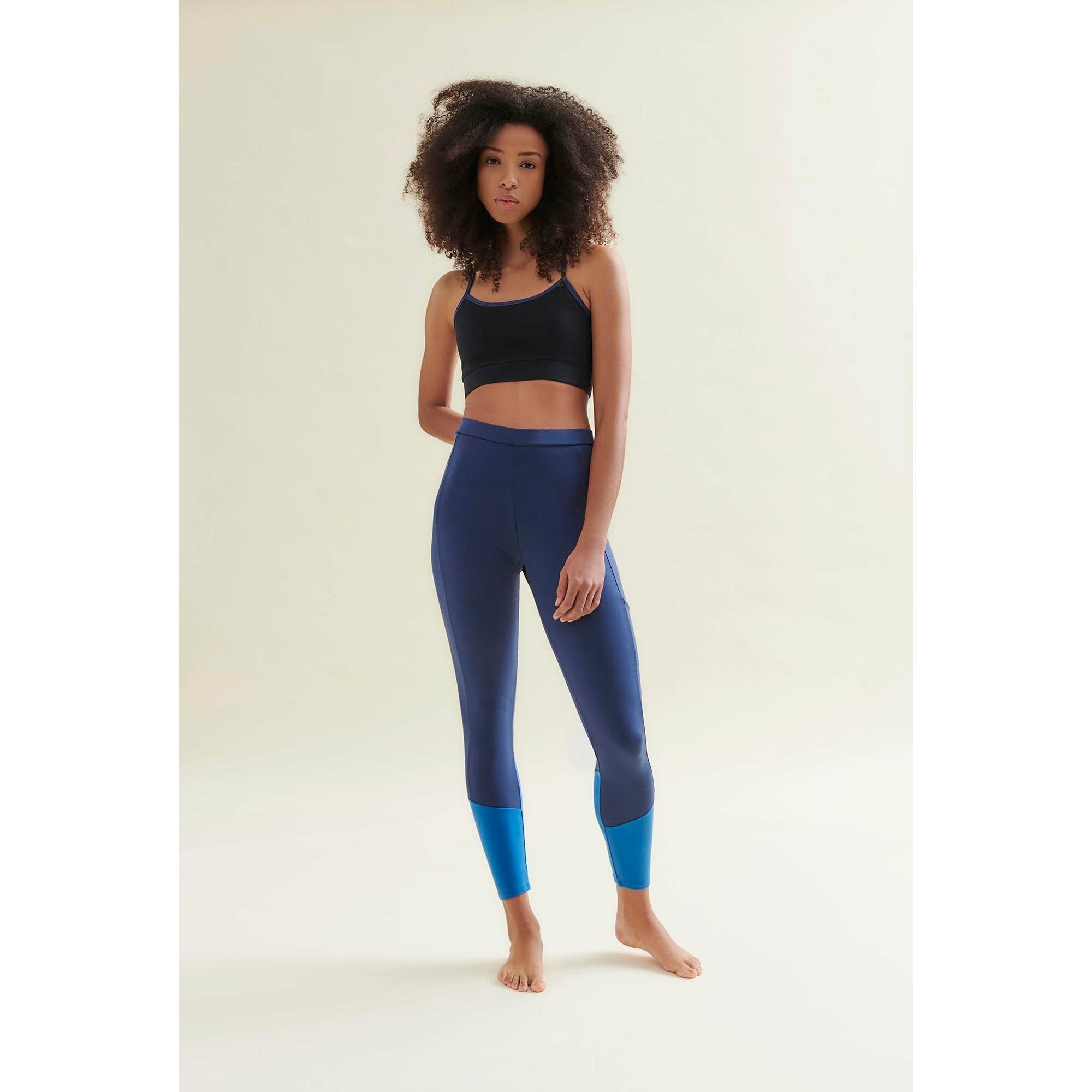 Easy Colour Block Leggings - Deep Night Blue/Shoreline Blue