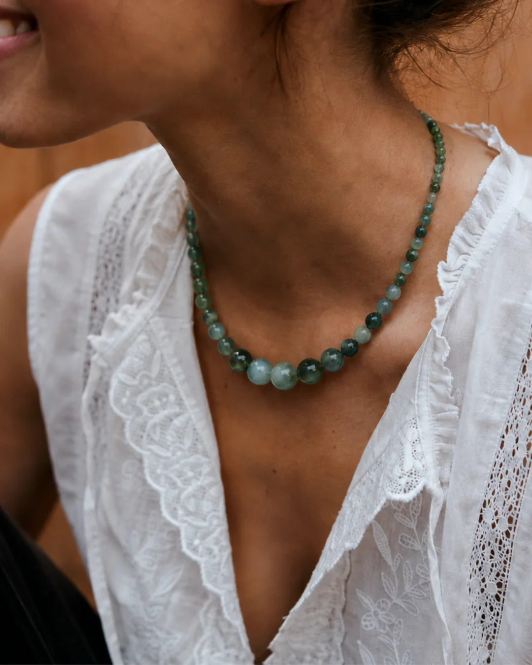 Kette für Damen Vera Green Moss Agate "Growth" - Symbol für Entwicklung | Soï