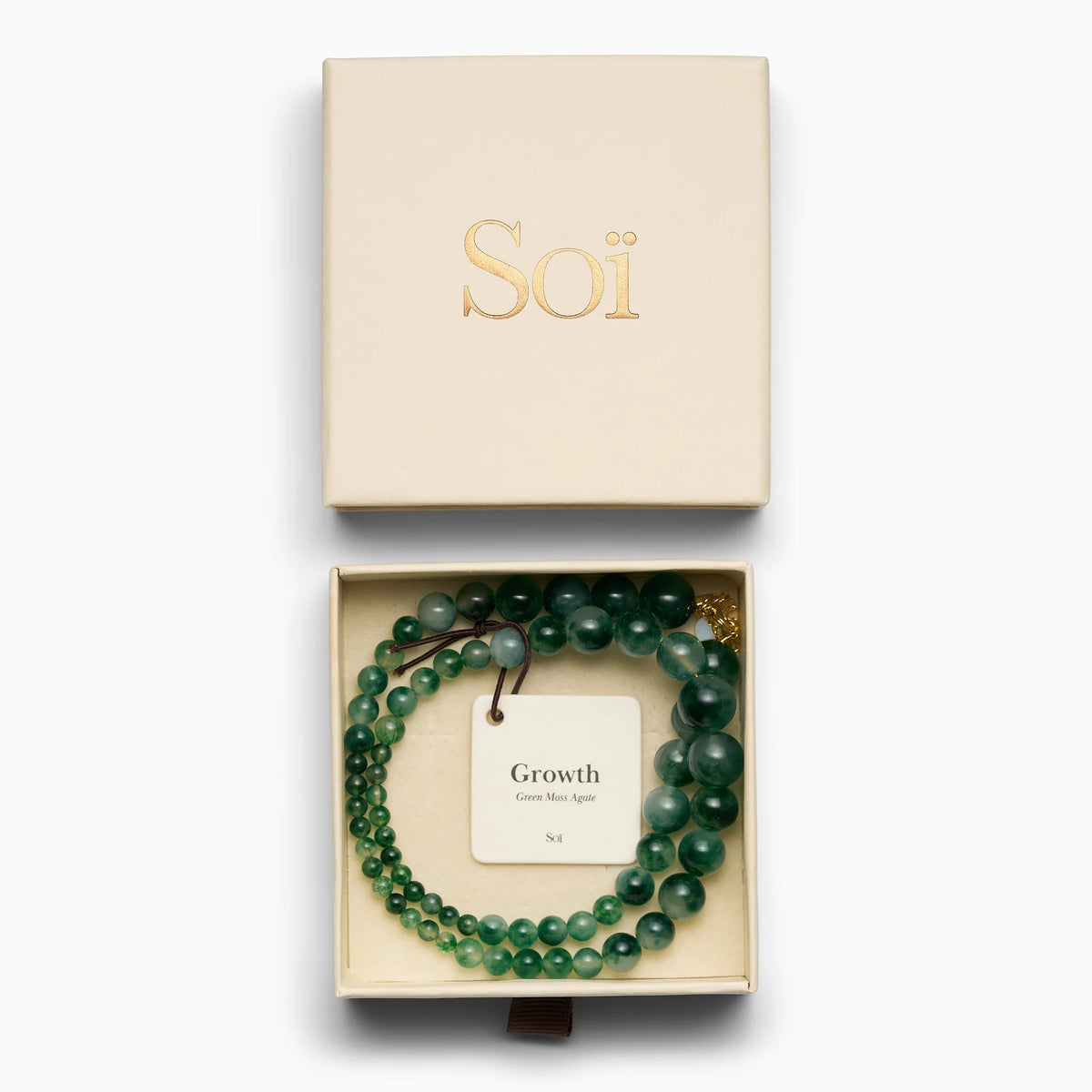 Kette für Damen Vera Green Moss Agate "Growth" - Symbol für Entwicklung | Soï