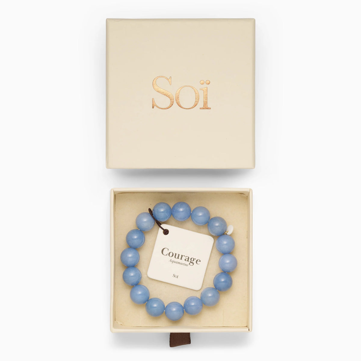 Armband für Damen Chunky Aquamarin "Courage" - Symbol für Mut | Soï
