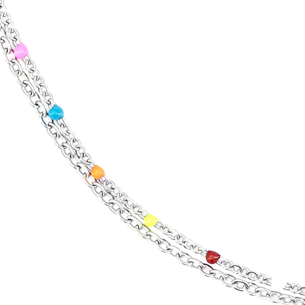 Sergio Engel Armband Beach mit zwei Kettensträngen für Damen (gold und silber aus Edelstahl)