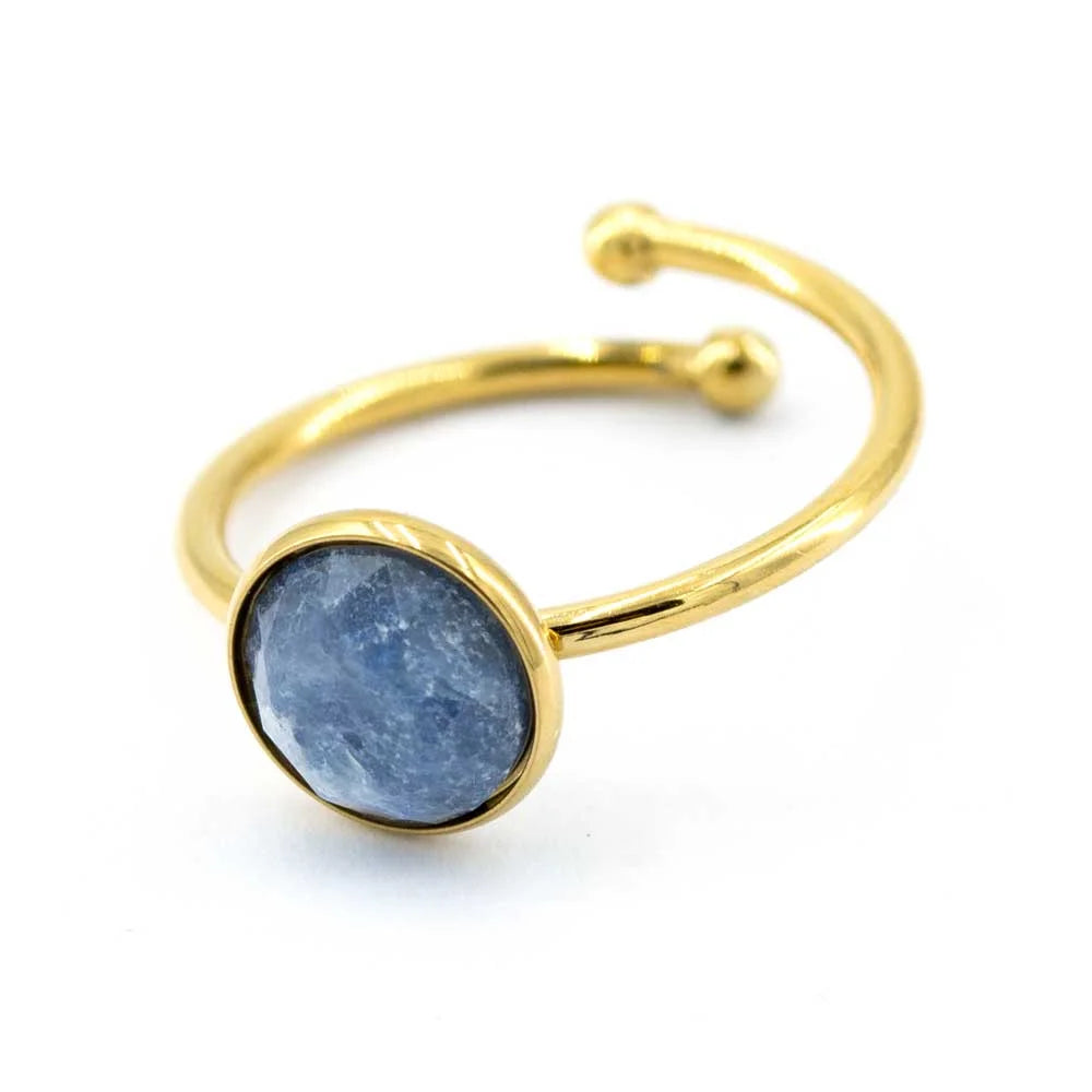 Sergio Engel Beach Ring verstellbar für Damen (gold aus Edelstahl)