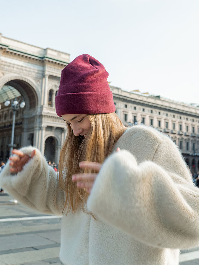 Beanie Hanna aus weichem Baumwoll-Fleece