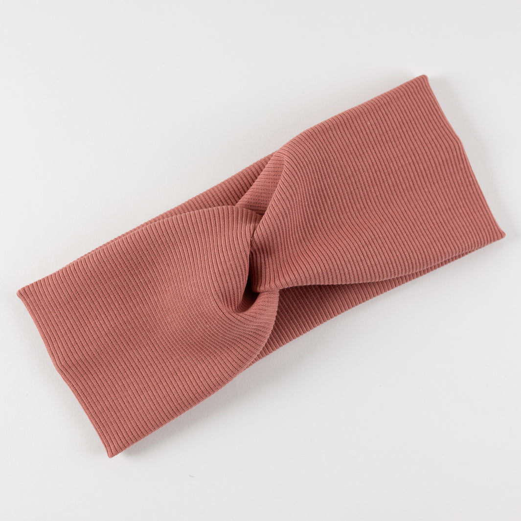 Knoten-Stirnband Altrosa aus Biobaumwolle