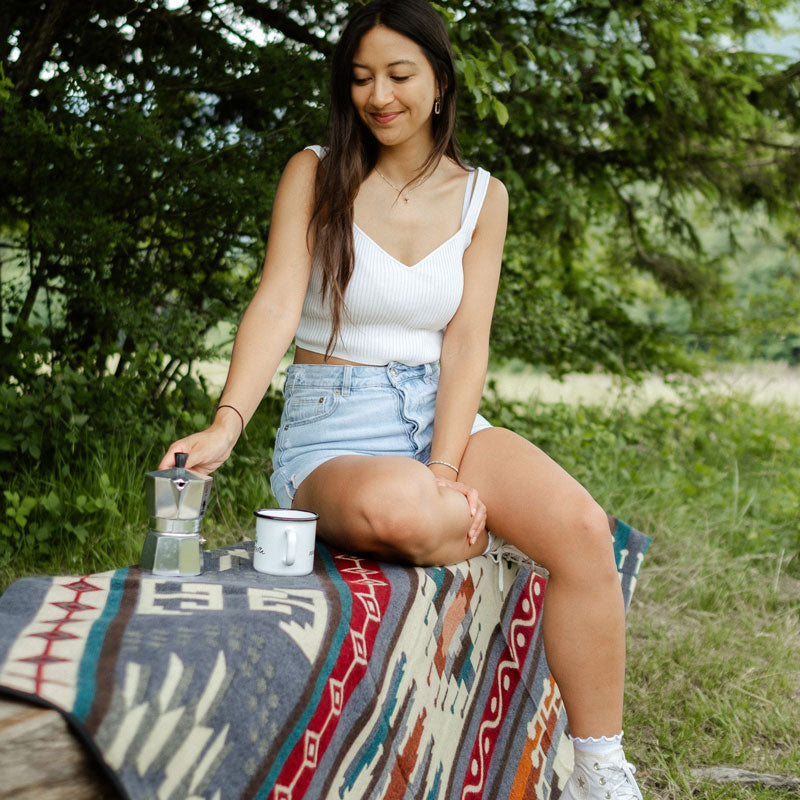 ETHNO Kingsize Decke Cayambe Grey Stone