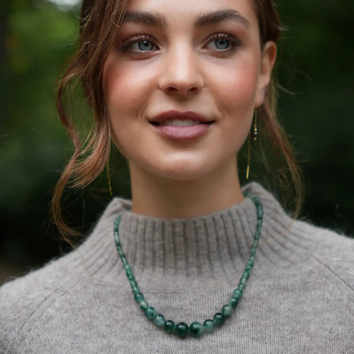 Kette für Damen Vera Green Moss Agate "Growth" - Symbol für Entwicklung | Soï