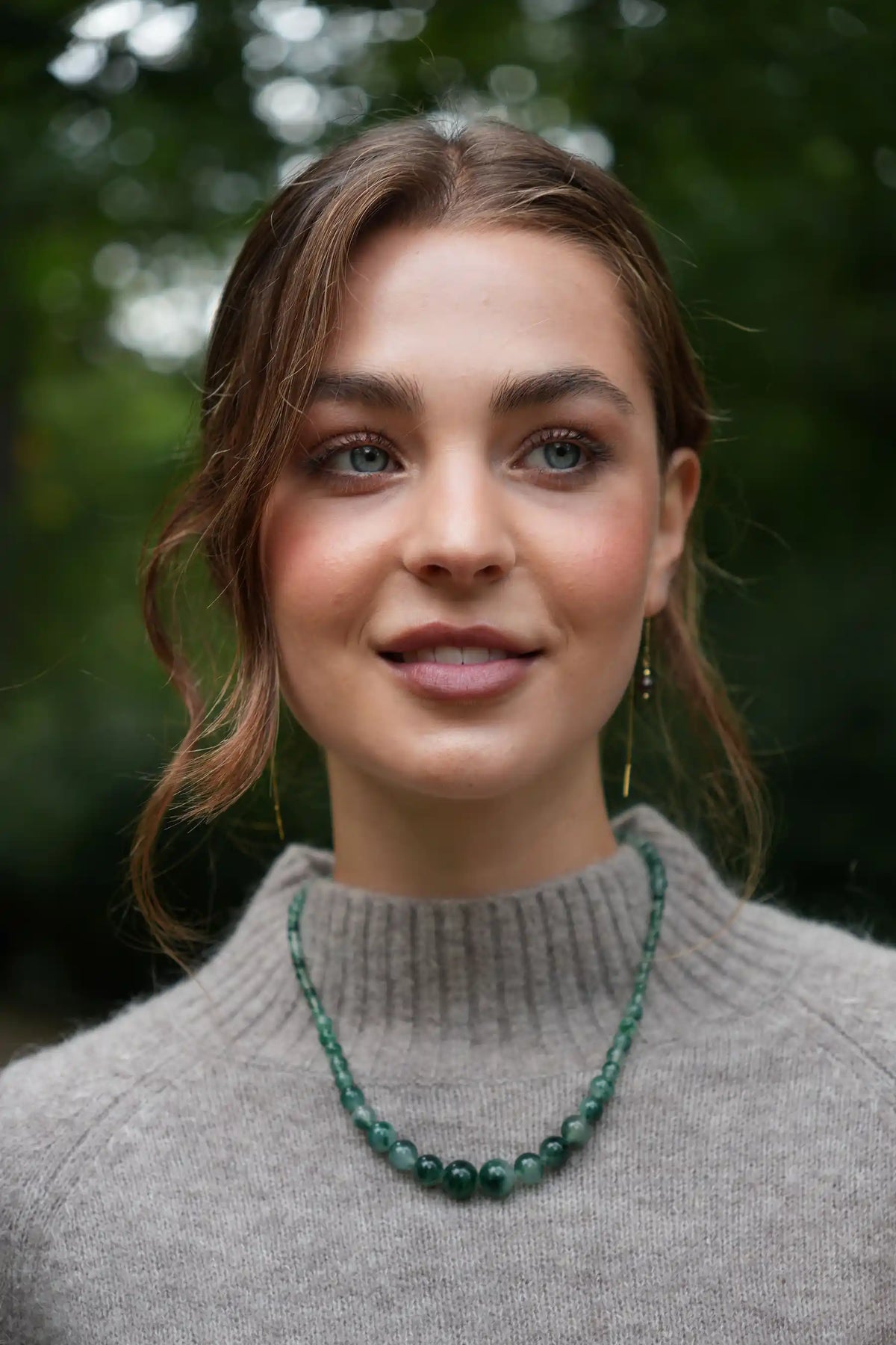 Kette für Damen Vera Green Moss Agate "Growth" - Symbol für Entwicklung | Soï
