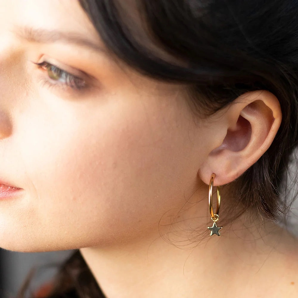 Edelstahl Creole groß mit Stern