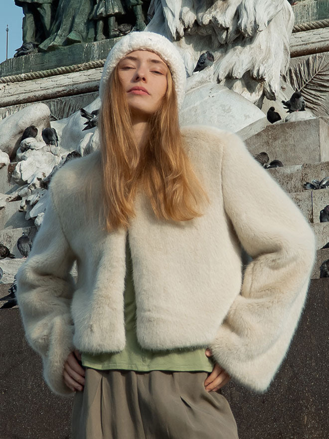 Fake Fur-Jacke JANNA in beige
