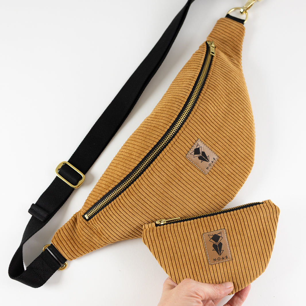 Bauchtasche Cord Honiggelb Size L - vegan und handgefertigt in Berlin | NOAS Berlin