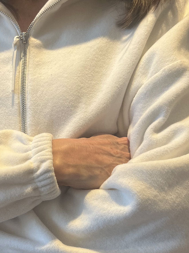 Half-Zip FRIDA – Fleecepulli aus Bio-Baumwolle in Ecru